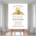 White Classic Winnie the Pooh Baby Shower Welcome Sign Set Printable Templates, A Little Hunny is On the Way, Pooh Bear Baby Shower Decor
