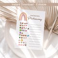 Emoji Pictionary Baby Shower Game Babyshower Games Emojis Guessing Games Rainbow Boho Baby Shower Party Game Boy Girl EDITABLE Instant
