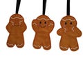 3 Wise Gingers; (See no Evil, Hear no Evil, Speak no Evil) Gingerbread Hanging Felt Ornament