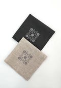 Set of 2 Linen Napkins with Christmas Star Embroidery - Festive Home Decor -  Ideal Holiday Gift. - Christmas Gift - Christmas Decor - Table