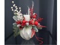 Elegant Christmas centerpiece, red and white Xmas Centerpiece, Christmas candle centerpiece, Christmas arrangement with candle, Xmas gift