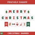 Red Green Christmas Banner Printable Downloads, Merry Christmas Banner Sign, Christmas Flag Banner, Christmas Garland, Holiday Party Decor