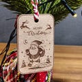 Personalized Christmas wooden parcel label