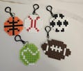 DIY Sports Theme PIXEL Keychain Kits- Baseball, Basketball, Football, Soccer Ball, Tennis Ball