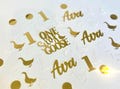 Custom Confetti with Name and Age, 100 PCS | One Silly Goose 1st Birthday | Goose Confetti | 1st Birthday Confetti | Silly Goose Decorations