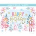 Winter Nutcracker Ballet Birthday Backdrop, Girl Princess Ballerina Backdrop, Pink Winter Birthday Banner, Baby Shower Party Backdrop