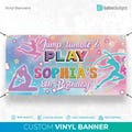 Gymnastics Birthday Banner, Gymnastics Party Decorations, Gymnastics Vinyl Banner Wall Sign Decorations, Custom Party Banner, Gymnasts Decor