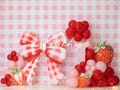 Berry First Birthday Cake Smash Backdrop - 1st Birthday Backdrop Girl - Strawberry Printed Photoshoot Background - Photo Props - WHM572 PBP