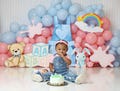 ABC 1st Birthday Smash Backdrop - 1st Birthday Girl - ABC Songs for baby - Photoshoot Background - Photo Props - WHM586 KCK