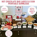 Hot Cocoa Bar Sign and Labels Printable, Christmas Hot Chocolate Bar sign & 28 labels, Christmas Party, Holiday Decor, North Pole Hot Choc