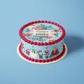 Christmas Edible Cake Topper and Side Strips Templates. Editable Sugar icing sheets print design.