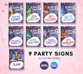 Editable Inside out Party Signage, Inside out Party Signs, Inside Out Printable Party Banner Signs, Birthday Table Siganges