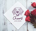 Customized Wedding Napkins | Napkins with Dogs & Cats | Bridal Shower | Engagement Party | Personalized Pet Cocktail Napkins | Dog Napkins