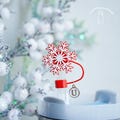 Red Snowflake Straw Cap,Christmas Drink Straw Topper,Snowflake Water Bottle Straw Topper,Snowflake Staw Cover,Snowflake Gift