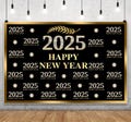 2025 Happy New Year Photography Backdrop Black Gold 2025 New Year Eve Party Background Family Photo Banner Decoration Photo Studio