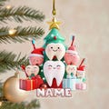 Personalized Dentist Tooth Christmas Ornament 2D Acrylic, Christmas Dentist Gift, Custom Name Dental Crew Ornament, Gift for Nurse NFWJ06