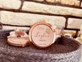 Personalized Gold Compact Mirror Baptism Favors | Elegant Custom Christening Keepsakes for Guests | Baptism Gifts for Girls