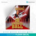Custom Floor Decal sticker, Removable Sticker, Vinyl Floor Banner, Adhesive Floor Banner Sticker Decal Removable, Birthday Sneaker Ball Red