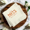 70th Birthday Napkins, Vintage 1955, Hot Foil Stamped Beverage Napkins, 70th Birthday Decor, Seventieth Birthday Cocktail Napkins