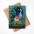 Illustrated Bear - Birthday Card - 5"x7" Blank Art Card - Unique Greetings Cards - Note Card - Optional Extra - Handwritten Message