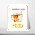 Food sign Printable party decor, Beer Diaper Party Brews and Bottles Baby is brewing party, Instant Download