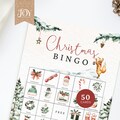 Christmas Bingo Game | 50 Printable Cards | Perfect for Family Gatherings | Fun Christmas Activity | Christmas Party Games | Fun Holiday