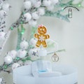 Snowflake Gingerbread Man Straw Cap,Personalized Straw Topper with Letters,Gingerbread Straw Cap,Merry Christmas Gift