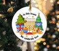 Personalized Hanukkah Christmas Ornament, Interfaith Family Gift, Christmas Hanukkah Chrismukah Interfaith Family Jewish Ornament NFXN19