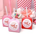 Printable Valentine's Day Lollipop Tags Template, You Make My Heart Pop Lollipop Tag, Sucker Tag, Kids Classroom Valentines, Pink Red Stripe