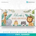 Custom Baby Shower Banner, Safari Animal Baby Shower Decor, Baby Shower Welcome Sign, Event Party Decorations, Animals Backdrop Banner