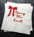 She's Tying the Knot Bridal Shower Red Bow Bridal Shower Holiday Bachelorette Cocktail, Luncheon or Dinner Napkins Set of 25