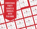 63 Christmas Party Riddles & Games with PLR / MRR | Fun Holiday Trivia, Jokes, and Party Games, Instant Download Canva Template