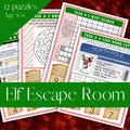 Elf Escape Room | Christmas | Printable | Middle School, High School, Homeschool, 12 Puzzles