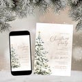 Christmas Party Invitation, Holiday Party Invitation Template, Editable Gold Christmas Tree Invitation, Printable Work Holiday Party Invite