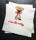 Tini Bit Merry Red Bow Espresso Martini Christmas Party Friendsmas Holiday Cocktail Party Cocktail Luncheon or Dinner Napkins Set of 25