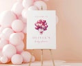 Pink balloon baby shower acrylic welcome sign, Valentine's baby shower sign, Valentine's Day baby shower welcome sign, Balloon welcome sign