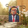 Christmas Garden House Banner Christmas Holiday Pole Flag Trump Make the Holidays Great Again Garden Decor House Decorations Snow Art