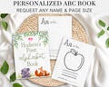 Personalized ABC Book, Woodland Animal Baby Shower Activity, Baby's First Alphabet Book, 1st Birthday Gift, Guest Book Alternative, AN1