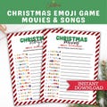 Christmas Song Emoji Game, Christmas Movie Emoji Pictionary, Party Games For Kids and Adults, Printable Holiday Activity, Xmas Game, PDF