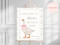 One Silly Goose Personalized Birthday Party Welcome Sign, Goose Birthday Decor, Girl First Birthday, Printable Birthday Welcome Sign, 001