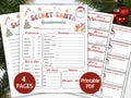 Retro Secret Santa Survey Questionnaire, Coworker Office Gift Exchange Party Christmas Party Game Holiday Dinner Wish List Template Editable