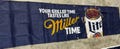 MILLER LITE Beer Flag Griller Time Is Miller Time 2X7.5ft Banner Man Cave