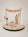 Personalized wooden birthday plate with otter motif and name - handmade, ideal for children's birthdays & special occasions