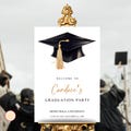 Graduation Hat Party Welcome Sign Template, Grad Party Celebration, Welcome Sign, Graduation Hat, Editable Graduation Welcome Poster