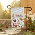 Welcome To Our Coop Yard Flag, Rustic Yard Flag, Garden Flag, Chicken Garden Flag , Springtime Decor, Farmhouse Style Flag, Gift For Friend