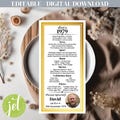 45th Birthday Place Cards With Photo, Editable Printable 1979 Design, Customizable Table Cards for Celebration, Dinner Party