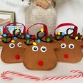 Wrapables Felt Reindeer Gift Bags, Christmas Gift Bags, Holiday Decor
