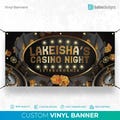 Casino Night Banner, Birthday Casino Theme Backdrop, Casino Birthday Banner, Party Background decoration, Custom Decor Welcome Sign