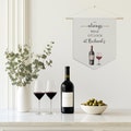 Personalized Wine o'clock Banner, Custom Name Red Wine Lover Sign, Red Wine Hanging Wall Banner Flag