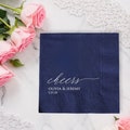 Cheers Cocktail Napkins Custom Napkins Wedding Napkins Personalized Engagement Anniversary Luncheon Dinner Guest Towels Customized Napkins